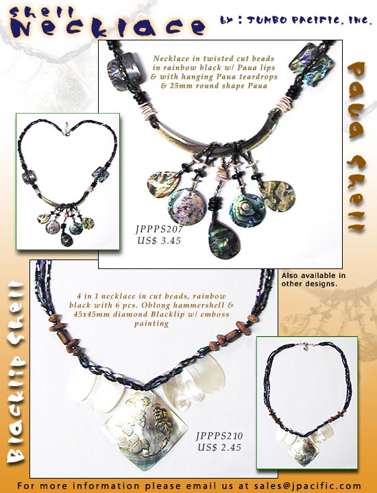 Paua shell necklace collection