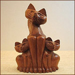 Family Cat Carving animal philippine made woodcraft products
