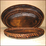 Oval tray knitted black set